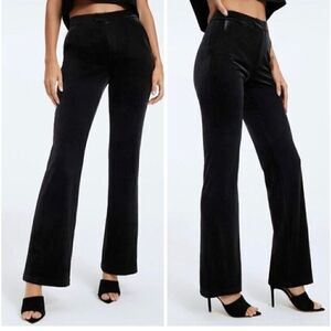 Good American Black velvet pants size 4